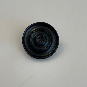 Chanel Black Circular Patterned CC Logo Shank Button